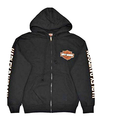 Harley-Davidson Herren-Kapuzenpullover Bar & Shield, mit Reißverschluss, 30299142 - Schwarz - X-Groß