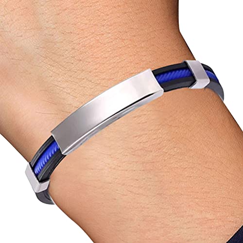 Herren-Armbänder, individuell graviertes Edelstahl-ID-Armband – Titan-Stahl-Armband, Geschenk für Männer und Frauen