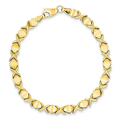 Weißgold Fancy Damen-Armband, 17,8 cm (7 Zoll)-Karabiner-JewelryWe b