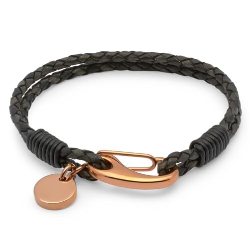 Geflochtenes Unique Lederarmband mit Karabiner LB0360
