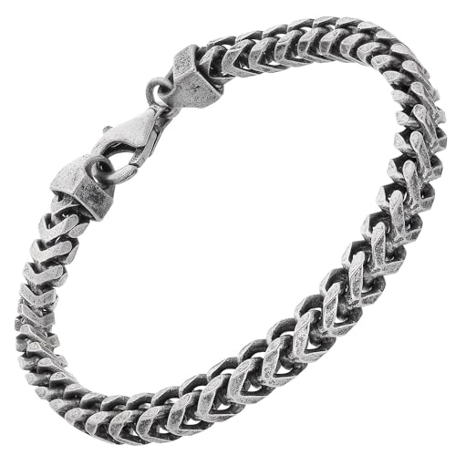 trendor Herren-Armband 925 Silber Oxydiert Fuchsschwanzkette 5,1 mm maskuliner Armschmuck für Männer, modisches Accessoire und tolle Geschenkidee 68204-23 23 cm