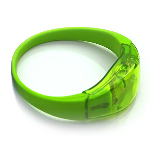 Ucult Flexibles LED-Armband aus Silikon, Leuchtarmband, Partyarmband, Blinkband Party Geburtstag mitgebsel (Grün)
