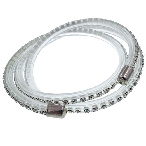 Aurum Schmuck Damen Armband 925 Silber mit Silikon und Zirkonia weiß