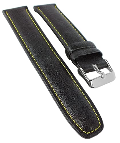 Bruno Banani Moros Ersatzband 20mm aus Leder in schwarz Schließe silberfarben BR30014