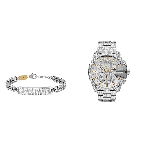 Diesel Armband für Männer Zweifarbiges Edelstahlkettenarmband, Länge: 198mm+25mm, Breite: 49.2mm, Höhe: 10.6mm, DX1429931 Watch DZ4636