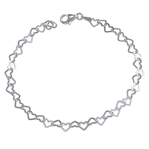 Vinani Damen Armband 925 Silber - hochwertiges Herz Armband - Bettelarmband für Charm Anhänger aus Italien - 925 Sterling Silber - BCH