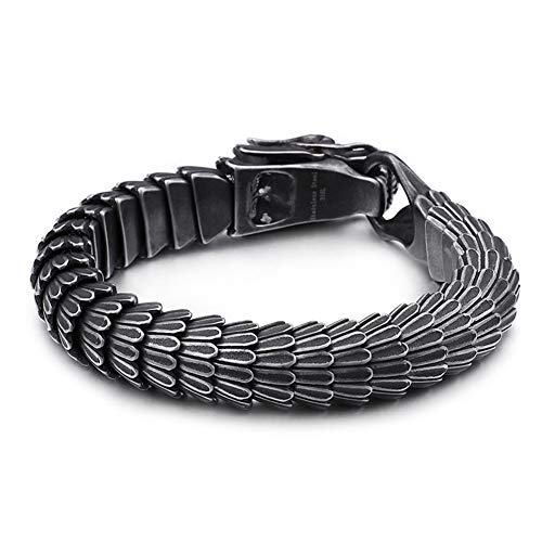 WANGLXTC Stahl, Handgelenk poliert Panzerkette Kettenarmband Schmuck Herren Exquisiter Accessoire, Black
