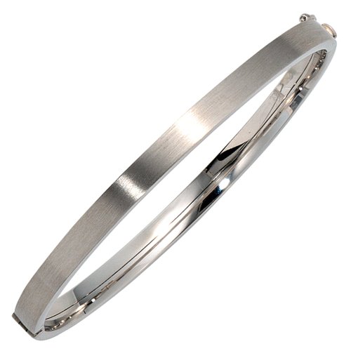 Armreif Armband 375 Gold Weißgold mattiert Steckverschluss Armschmuck Damen