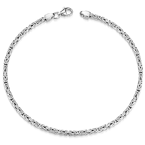 Materia Herren Armband Kette Silber 925 - Vierkant Königskette 20cm rhodiniert SA-3-20cm