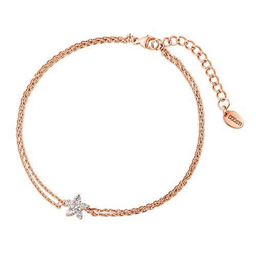 DOOSTI Damen Armband Blume 925 Silber Rosegold vergoldet