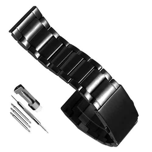 honyeuk Edelstahlarmband Herrenarmband für Diesel DZ7333 DZ4344 Massives Metalluhrenarmband(Preto, 24mm)