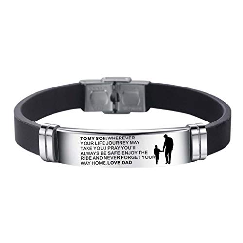 TianWlio & Armband Armband Armbänder Dad Stahl Silikon von Mama Inspirierend Und Armbänder Armbänder Damen Mit Steinen (A, One Size)