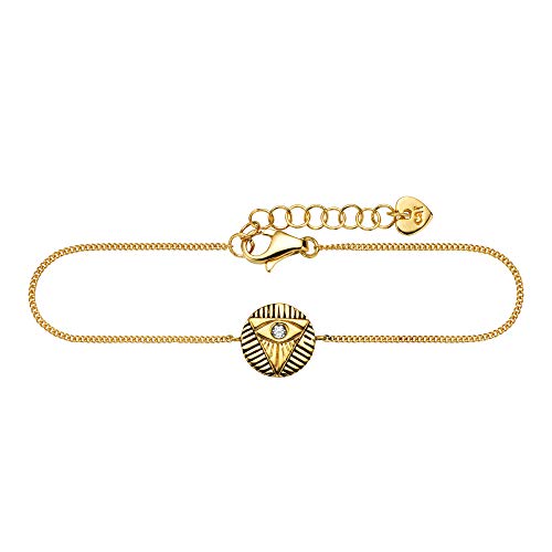 cai Damen Armband 925/- Sterling Silber 15+3cm Glänzend Zirkonia gelb 135260139-18