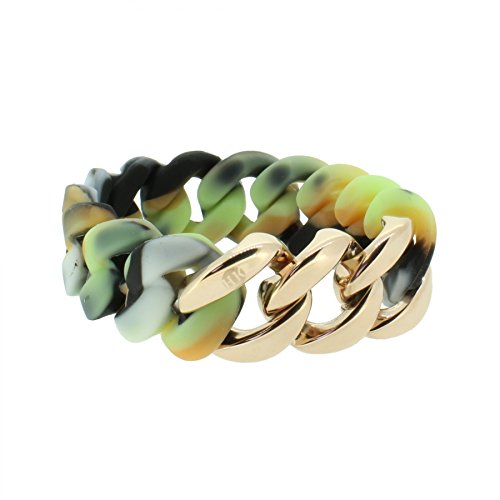 Hanse-Klunker Armband Damen ORIGINAL Silikon Muster Camouflage hell, Edelstahl Rosegold Frauen Mädchen Größe 19-20 cm inkl. Schmuck-Geschenk-Box