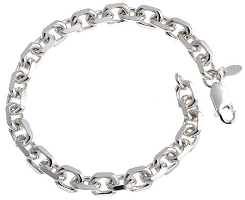 Massives Ankerkette Armband 6,5mm Breite - 925 Silber, Länge wählbar 16-25cm
