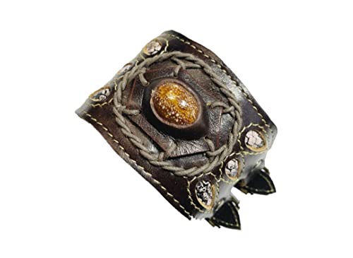 Generisch Echt Lederarmband Westernarmband BREIT braun und Sicherheitsfach