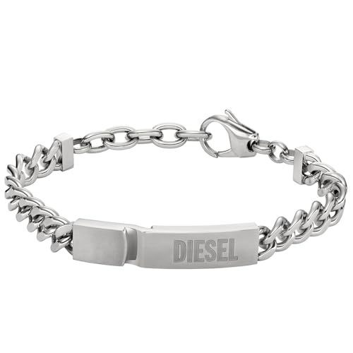 Diesel Armband Für Männer, 18 Cm - 19,5 Cm Silbernes Edelstahlarmband, DX0966040