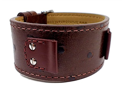 Bruno Banani Uhrenarmband Leder Band braun in Straußenleder-Optik für Rectangular Ladies BR20726