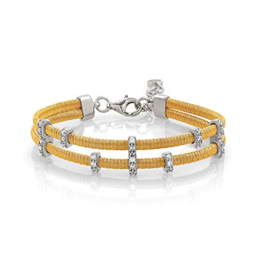 Nomination Doppeltes Armband Flair mit Cubic Zirkonia – gelb Gold