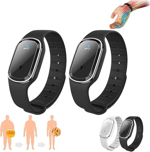 Ultraschall-Armband, Energiebilanz-Entgiftungs armband, Titan-Armband, wasserdichtes verstellbares Gesundheitsarmband (Schwarz)