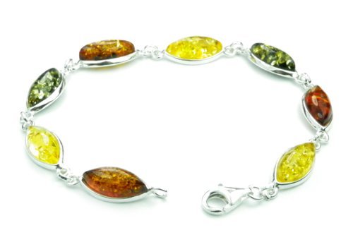 Schön Silber Armband mit Bernstein - 3345