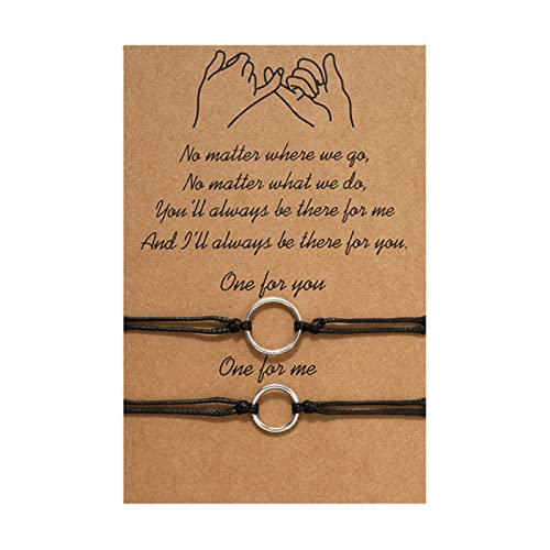 WEITING 2 Stück/Set Charm Paar Freundschaftsarmband Liebe Herz Gänseblümchen Vulkanstein Perlen Armreifen Armband für Damen Herren Glückwunsch Schmuck Kreis Anhänger