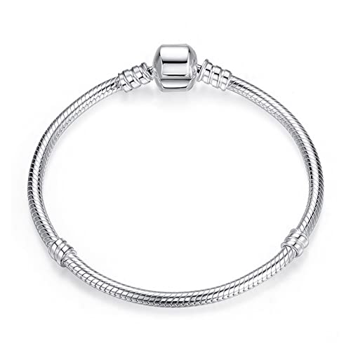 JIANHE Hohe Qualität Authentische Silberne Farbe Schlangenkette Pandora Armbänder Marke Charm Silber 925 Armband for Frauen Schmuck Exquisite (Length : 20cm)