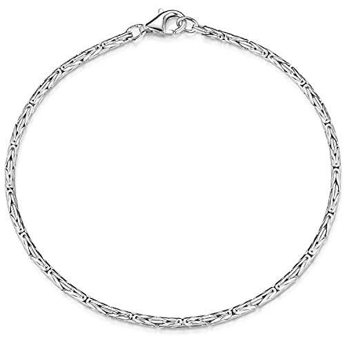 Materia Damen Armband Silber 925 Königskette 2,5mm 6,8g rhodiniert 17cm lang SA-31-17