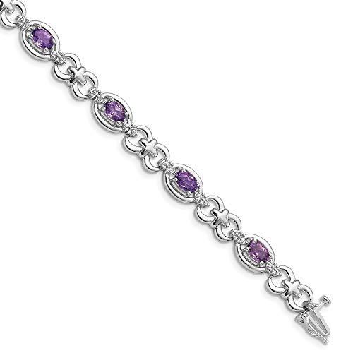 Sterling Silber Diamant Amethyst Armband - JewelryWeb
