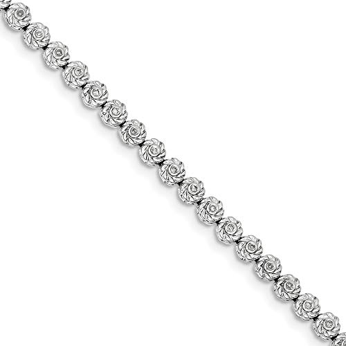 Sterling Silber rhodiniert Diamant JewelryWeb Armband