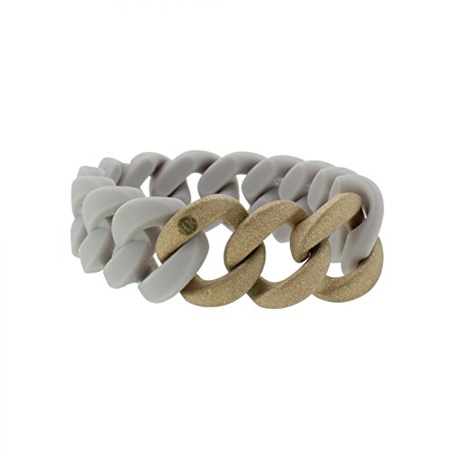 Hanse-Klunker Armband Damen ORIGINAL Silikon Pastellviolett, Edelstahl Rosegold Sandgestrahlt Frauen Mädchen Größe 19-20 cm