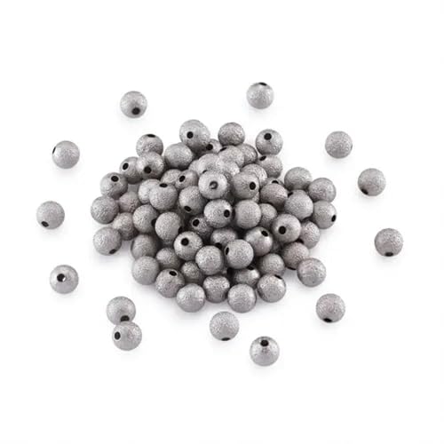 500 Messing-Sternenstaub-Meta llperlen, holprige, runde, lose Abstandshalter, winzige Perlenbastelarbeiten, 6 mm, Platin