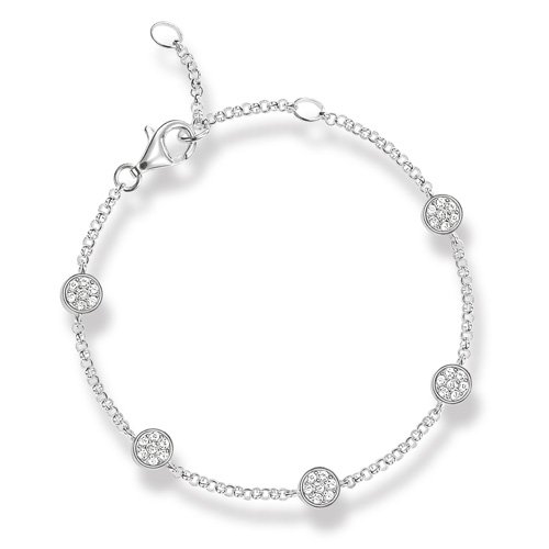 THOMAS SABO Damen-Armband 925 Silber Zirkonia weiß Brillantschliff 19.5 cm - SCA150002