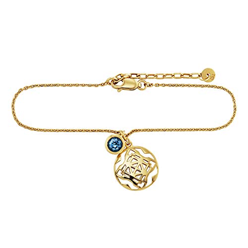 cai Damen Armband 925/- Sterling Silber 17+3cm Glänzend Blautopas gelb 0,114ct 132260147-20