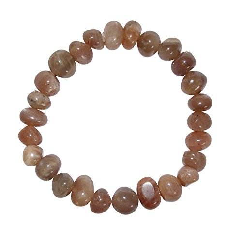 Mondstein Natur dunkel Armband schönes Trommelstein Edelsteinarmband ein echter Hingucker elastisch aufgezogen.(3999)