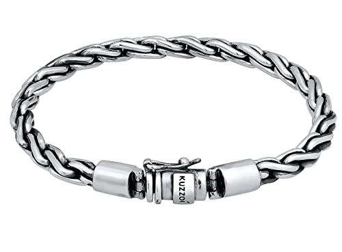 Kuzzoi Silberarmband Herrenarmband aus massivem 925er Sterling Silber, Länge 21 cm, 335112-021