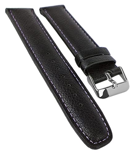 Bruno Banani Ketos Ersatzband 20mm aus Leder in schwarz Schließe silberfarben BR30020