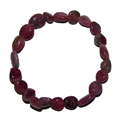 Turmalin rot - rosa Rubelit Trommelstein Armband Größe der Steine: ca.5-10 mm.(4697)