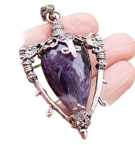 5 Stück Antikes Kupfer Amethyst Edelsteine Anhänger Aladin Zauberlampe Glücksstab - Standard