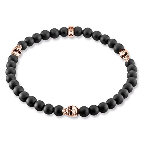Thomas Sabo Damen-Armband Rebel at heart  Totenkopf Rosé  Silber vergoldet 19 cm - A1508-444-11-L19