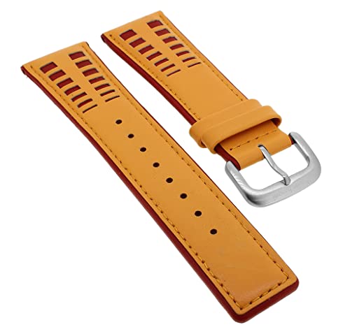 Bruno Banani Magic Egg Ersatzband 24mm in orange/rot aus Leder ME4 032 332 BR20623 BR20618