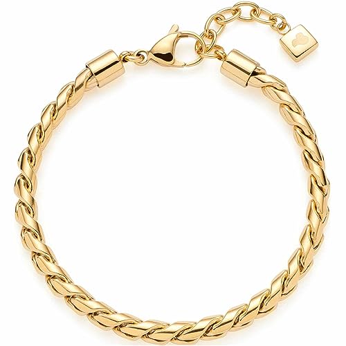 JEWELS BY LEONARDO Armband Tracy Arm-Kette aus goldfarbenem Edelstahl kräftiger gezwirbelter Kettenstrang 18,5-21 cm Länge Schmuck Geschenk für Frauen 023175