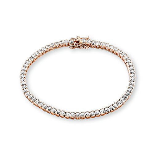 s.Oliver Damen-Armband 925 Silber teilvergoldet Zirkonia transparent 18 cm - 508995