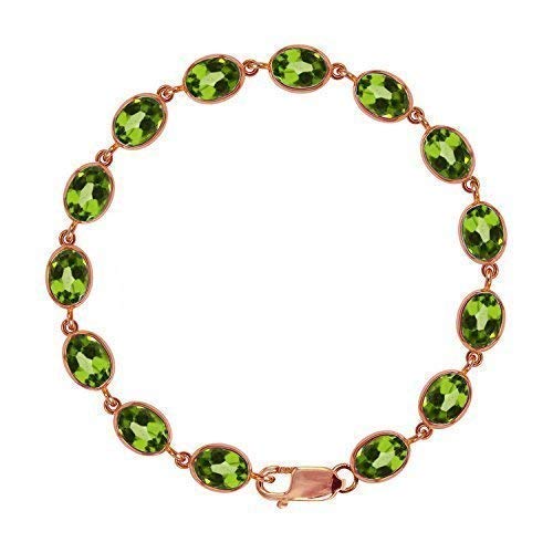 Beautiful Jewellery Company Bjc ® 9 Karat Rosegold Natürlich Peridot Tennis Armband 21.00ct Brandneu in Geschenkbox