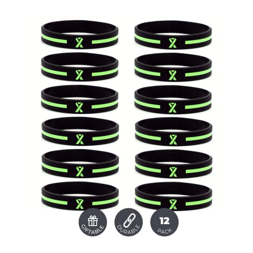 Inkstone Silikon-Armbänder für Männer und Frauen, Grün, 12 Stück