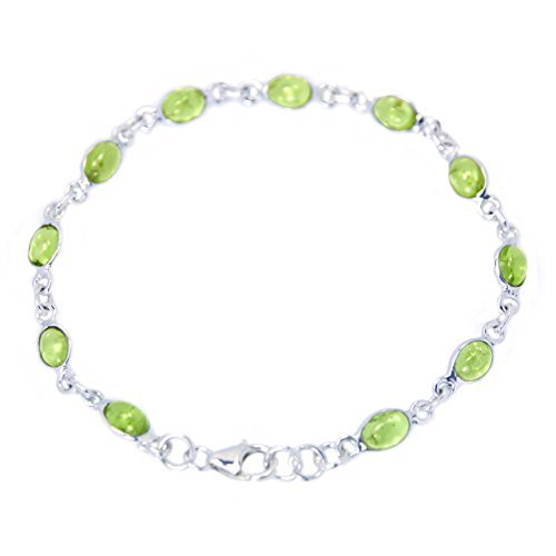 Regenbogen Armb and in Sterling Silber, Steingröße 4 x 7 mm