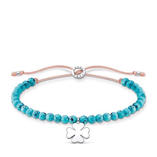 Thomas Sabo Armband türkise Perlen mit Kleeblatt 925 Sterling Silber A1983-905-17-L20V