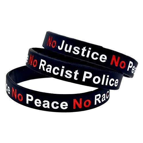 Xi-Link 1PC Keine Gerechtigkeit kein Frieden Keine Rassistische Polizei Slogan Silikon-Kautschuk-Armband (Length : 20cm)