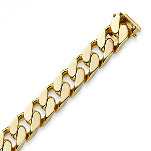 Schmuck Krone 12mm Armband Armkette Panzerarmband 585 Gold Gelbgold massiv 22cm Herren