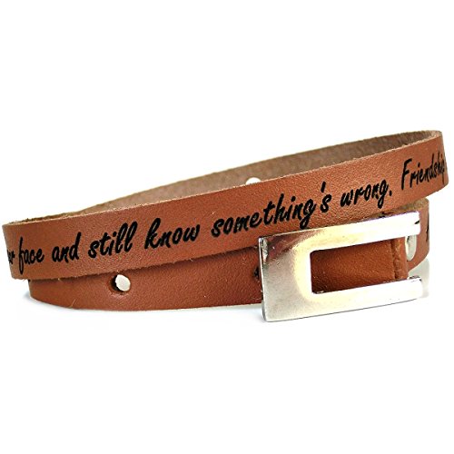 area17 Gravur Lederarmband - 50 cm mit Koppelschließe Cognac - mit Wunsch Gravur